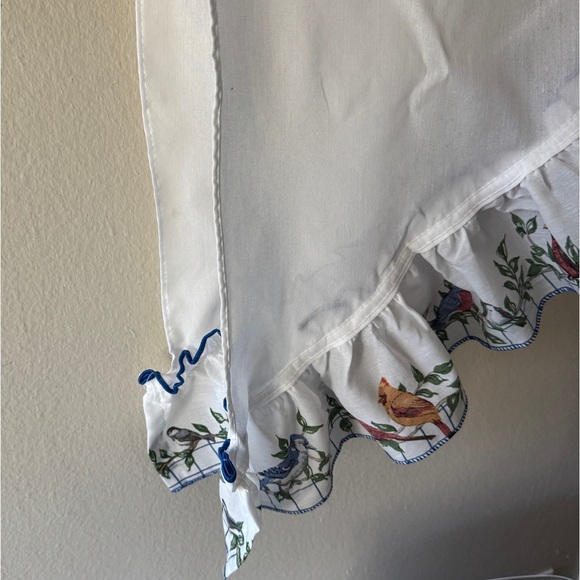 Vtg Jc penny valance curtains bird print set of 2 cottagecore primitive country - Picture 5 of 7